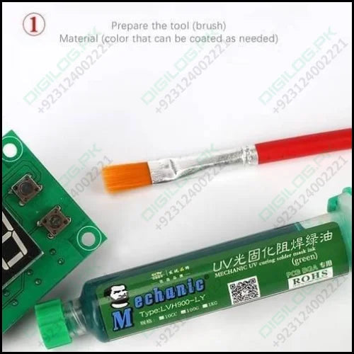 Green Mechanic Uv Curable 10cc Solder Mask Ink Pcb Fixing Repairing Welding Oil Paint Prevent Corrosive Arcing