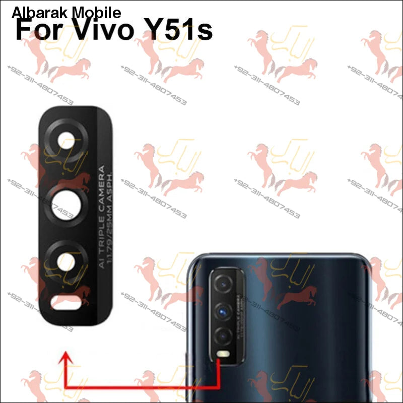 Vivo y51s v2002a back rear camera glass (h498 h225 b726)