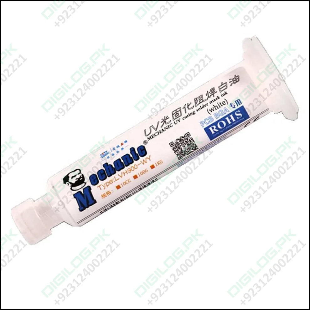 White Mechanic UV Curable 10cc Solder Mask Ink PCB Fixing Repairing Welding Oil Paint Prevent Corrosive Arcing